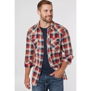 BKE Buckle Pearl Snap Button Down Shirt, Men's Size Large